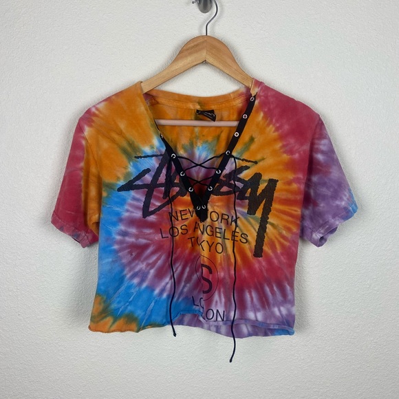 Stüssy tie dye women’s crop top - Picture 1 of 4
